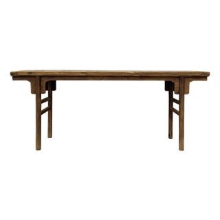 88" Long Elm Console Table For Sale