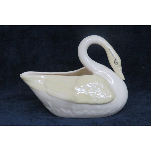 Belleek Pottery Ireland Yellow Luster Porcelain Swan Figurine Creamer 5204b For Sale - Image 14 of 18