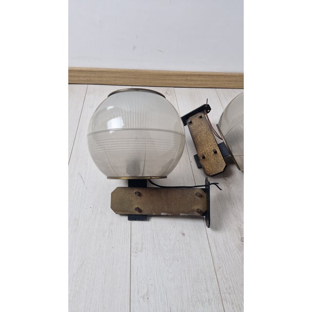 Feltre Wall Lamps in Brass and Glass from Greco, 1960s, Set of 2 For Sale - Image 10 of 11