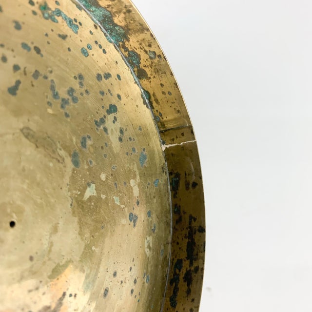 Vintage Hand Painted Floral Chinese Brass Enamel Porcelain Powder Trinket Box For Sale - Image 4 of 12