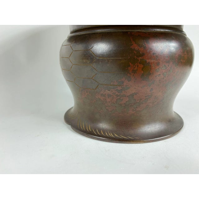 Early 20th Century Vintage Chinese Bronze Vase For Sale - Image 5 of 9