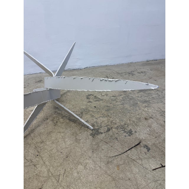 Metal Silas Seandel Attrb. Brutalist Torch Cut White Lacquer Steel Coffee Table Base For Sale - Image 7 of 15