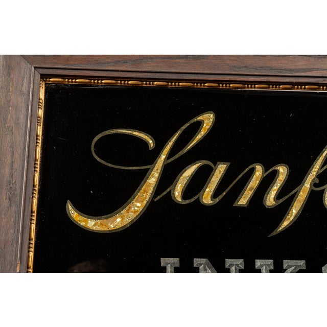 Art Deco 1920s Sanford's Inks and Mucilages Glass Sign For Sale - Image 3 of 7