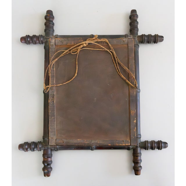 Late 19th Century Antique 19th Century French Faux Bamboo Carved Mirror For Sale - Image 5 of 6