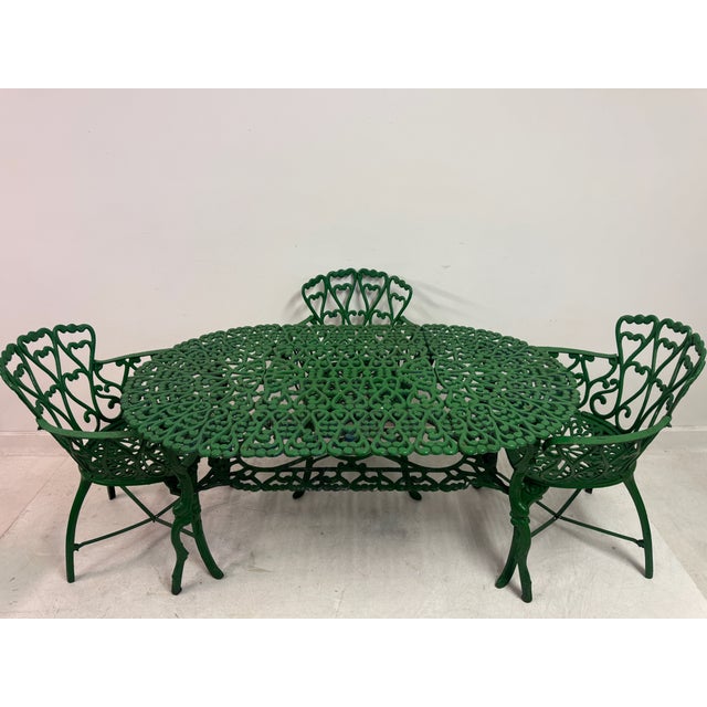 Vintage Garden Table with Chairs in Oak by De Puydt, Belgium, 1950s, Set of 5 For Sale - Image 12 of 18