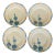 1930s Art Deco Swinnertons Pottery “Ivory” 8” Blue Plates, Set/4 For Sale