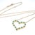 14k Yellow Gold Heart Necklace With Emeralds and Diamonds For Sale - Image 4 of 10