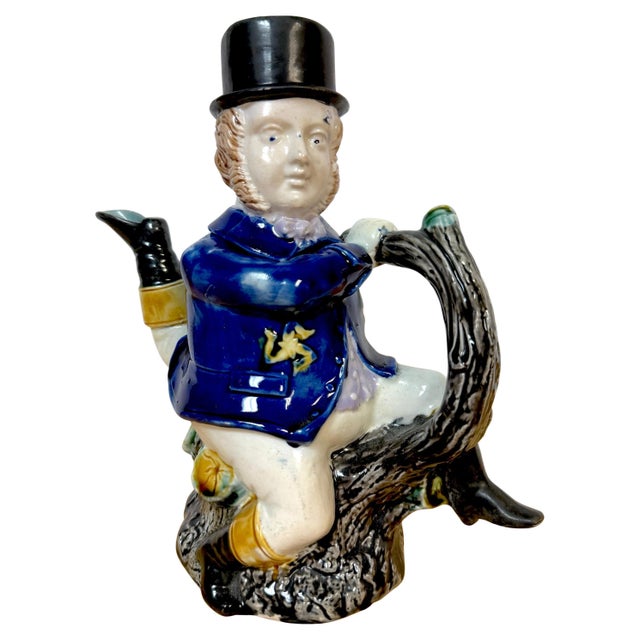 Victorian Majolica “Three-Legged Gentleman” Teapot, William Brownfield & Sons For Sale - Image 17 of 18