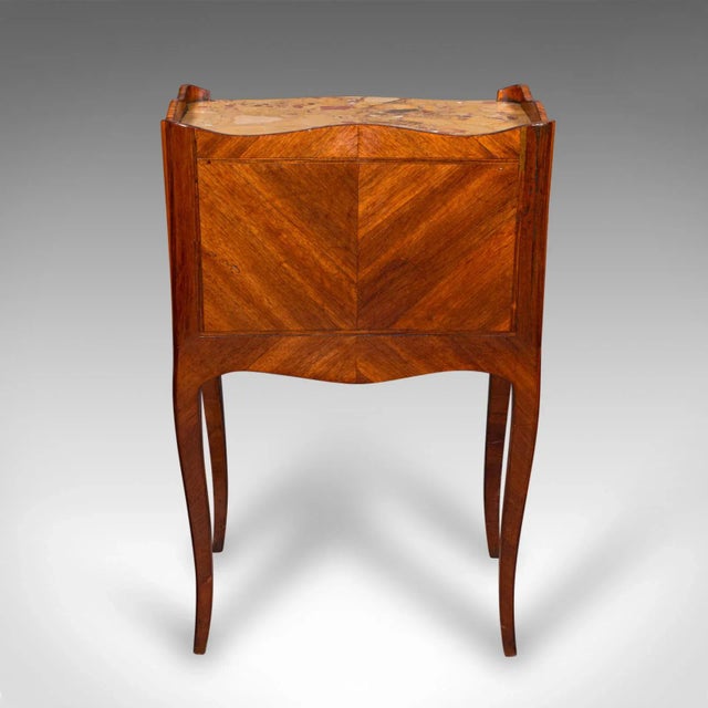 Antique Side Table, Italian, Kingwood, Marble, Bedside Nightstand, Victorian For Sale - Image 6 of 12