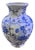 Vintage Chinese Blue and White Floral Vase For Sale