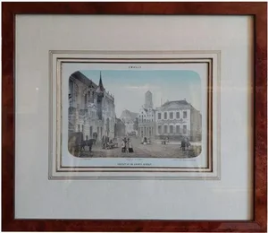 Van Hoogstraten, Zwolle - Gezigt op de Groote Markt, 1857, Paper, Framed
