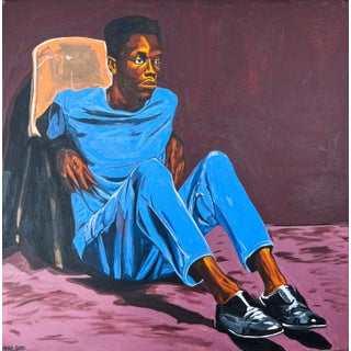 Alone With Myself, Emmanuel Akolo (2023) Acrylic on Canvas For Sale