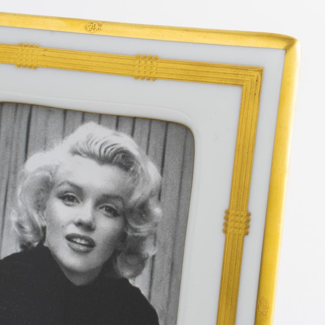 Ceramic Christian Dior White and Gilded Ceramic Picture Frame, circa 1980 For Sale - Image 7 of 11