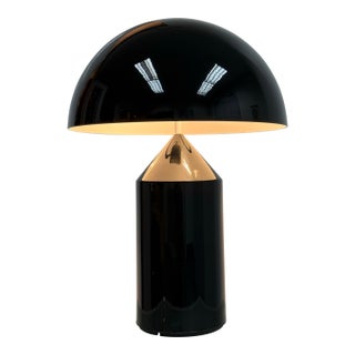 Vico Magistretti for Oluce Atollo Medium Black Metal Table Lamp For Sale