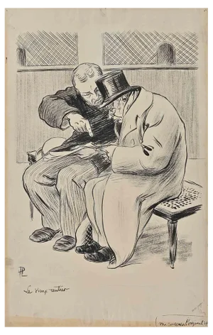 Hermann Paul, Le Vieux Monsieur, Drawing on Paper, Early 20th Century