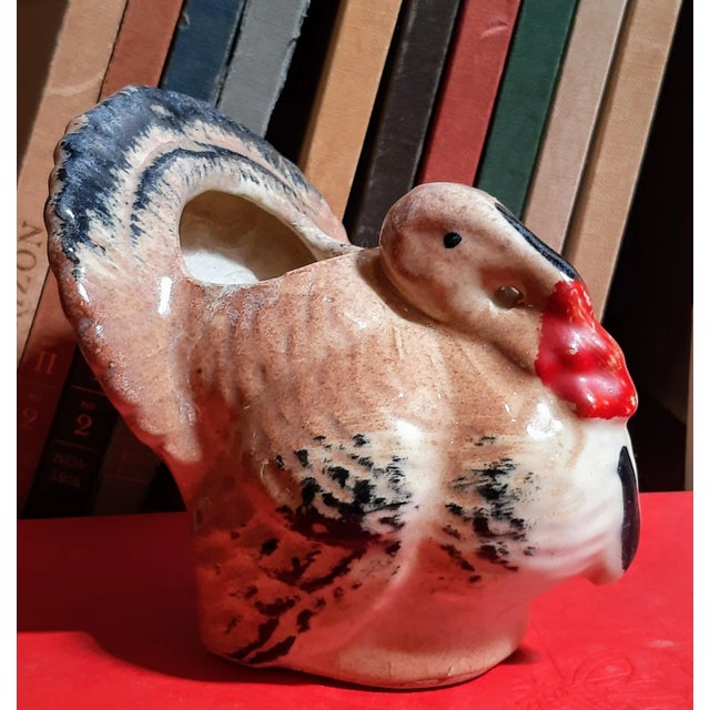 English Vintage Ceramic Tabletop Turkey Planter For Sale - Image 3 of 5