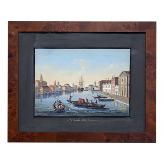 Italian Artist, The Giudecca Canal, 1990s, Gouache on Cardboard, Framed For Sale