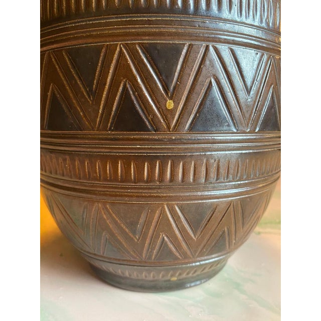 Scandinavian Modern Brown Stoneware Floor Vase by Arthur Andersson for Wallåkra For Sale - Image 13 of 15