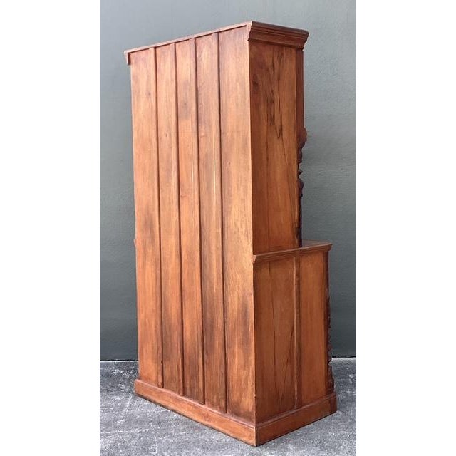 Vintage Hand Carved Teak Cabinet For Sale - Image 10 of 12
