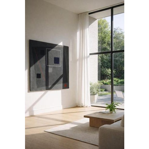 Geometric Abstract Rug or Tapestry by Guy de Lussigny for Tisca France For Sale - Image 12 of 13