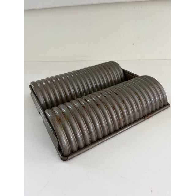 Vintage Commercial Double Loaf Ribbed Bread Pan For Sale - Image 15 of 15