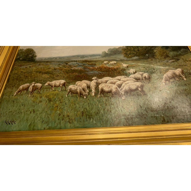 G. A. Hays American Sheep Pasture Landscape Oil Painting, Circa 1900. For Sale - Image 11 of 13