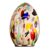 Image of Murano Artistic Glass Table Lamp with Polychrome Decorations For Sale