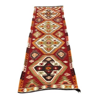 Vintage Turkish Kilim Runner - 35.5" X 104" For Sale