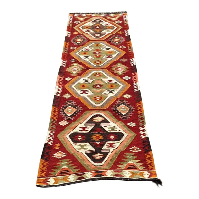 Vintage Turkish Kilim Runner - 35.5" X 104" For Sale