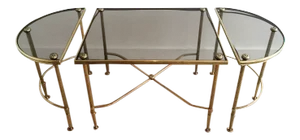 Maison Bagues Tripartite Brass Coffee Table