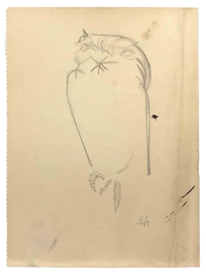 Reynold Arnould, Owl, Drawing, Mid-20th Century