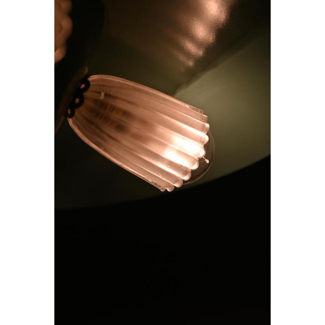 Fontana Arte Chandelier in Turquoise Glass, Brass and Murano Glass, Italy, 1950s For Sale - Image 14 of 15