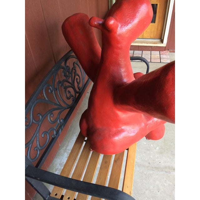 1980s "Red Beastie" Folk Art Abstract Fiberglass Sculpture by Dennis Pearson For Sale In Chicago - Image 6 of 8