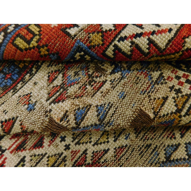 Beige Distressed Antique Caucasian Prayer Rug For Sale - Image 8 of 13