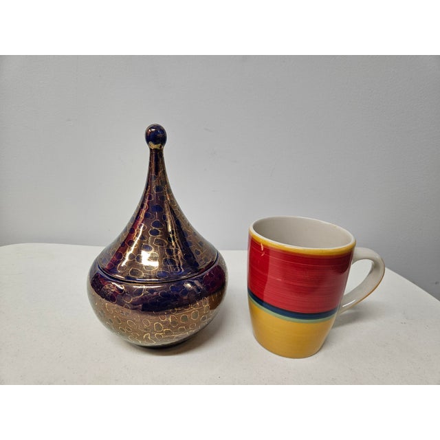 Gold and Purple Teardrop Lidded Jar For Sale - Image 14 of 14