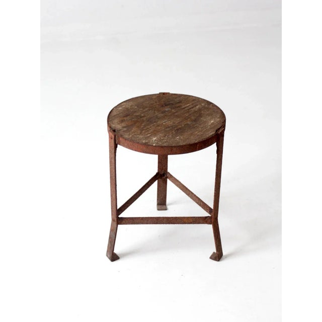 Vintage Industrial Stool For Sale - Image 4 of 12