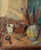 A midcentury oil painting on canvas by French-Ukrainian artist Michel Portnoff (1885-1978), depicting a still life with...