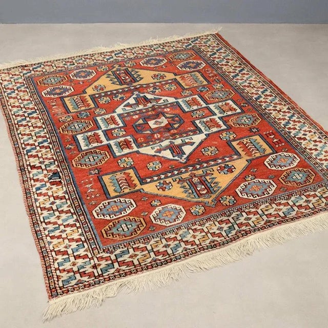 Red Turkish Ciammakale Rug in Wool For Sale - Image 8 of 8