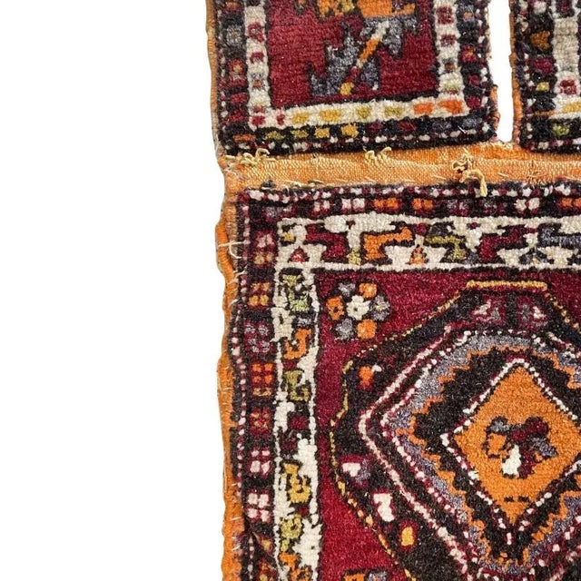 Persian Antique Persian Hand-Knotted Qashqai Saddlebag Textile For Sale - Image 3 of 7