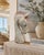 A striking monumental horse head sculpture hand carved from hardwood and finished in a beautifully weathered polychrome...