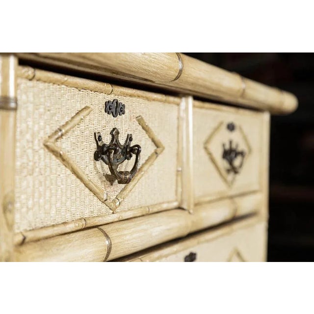 19th Century English Painted Bamboo Chest of Drawers, 1890s For Sale - Image 9 of 16