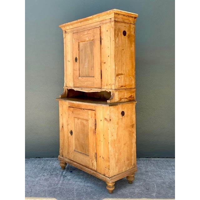 Wood Vintage Primitive Knotty Pine Stacked Pantry For Sale - Image 7 of 12