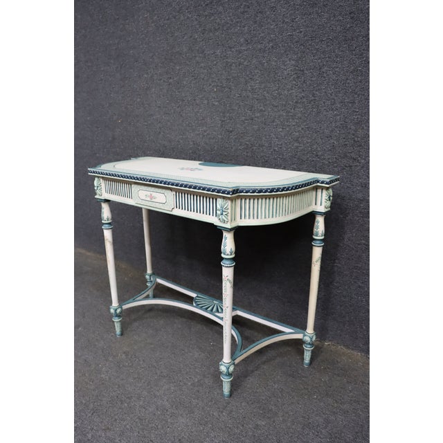 Late 20th Century Maitland-Smith Hand-Painted Floral Accent Table For Sale - Image 5 of 13