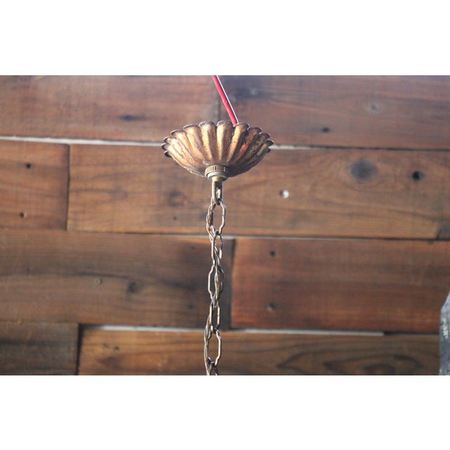 Shabby Chic 1940s Italian Rococo Revival Painted Wood & Gilt Wrought Iron 8-Light Chandelier For Sale - Image 3 of 18