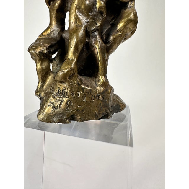 1970s 1970's Modern Bronze Figure Sculpture by M. Gristauts For Sale - Image 5 of 8
