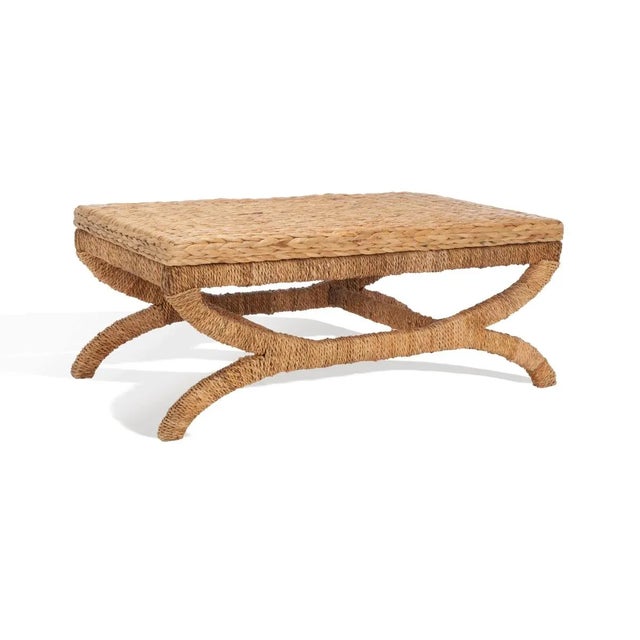 Caycee Water Hyacinth Table with Rope Base - Natural For Sale In Philadelphia - Image 6 of 7