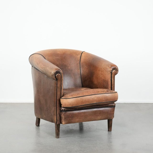 Vintage Club Chair in Sheepskin Leather For Sale - Image 14 of 14