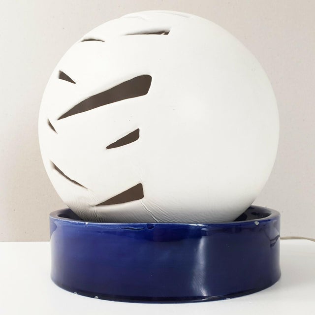 Vintage Space Age Ceramic Ball Sculpture Table Lamp, 1970s For Sale - Image 10 of 10