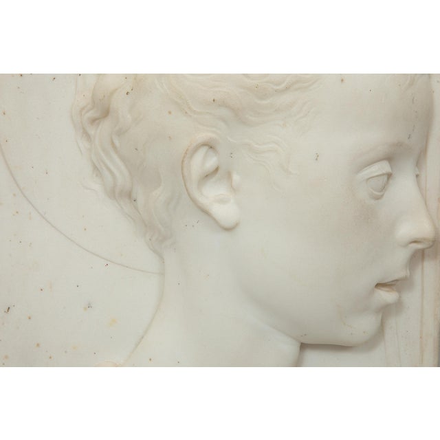 Mid 19th Century Italian 1860s Grand Tour Carved Marble Sculpture of St. John the Baptist For Sale - Image 5 of 11