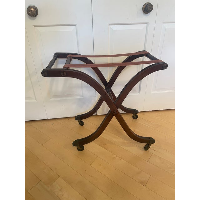 English Vintage English Serving Table Bar Cart Luggage Rack For Sale - Image 3 of 12
